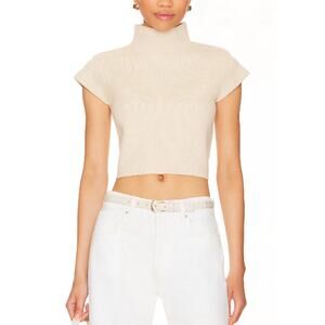 Line & Dot 'Rumi' White Turtleneck Short Sleeve Sweater Size XS - NWT